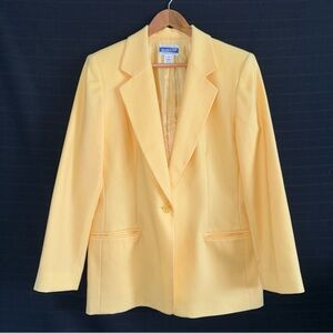 Pendleton Vintage 100% Wool Yellow Blazer Jacket Womens Size 10 USA Spring